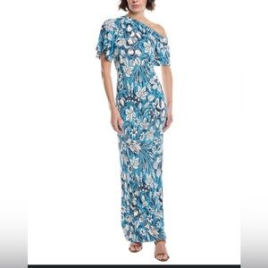 Diane Von Furstenberg Blue Wittrock off the shoulder maxi dress
